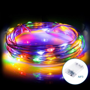 Aigostar - LED Vianočná reťaz 20xLED/3xAA 2,3m multicolor