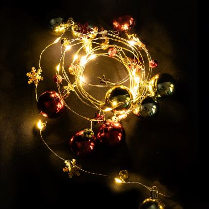 Aigostar - LED vianočná reťaz 20xLED/3xAA 2m teplá biela