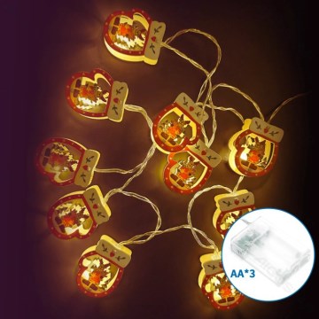 Aigostar - LED vianočná reťaz 20xLED/3xAA 3m teplá biela rukavica