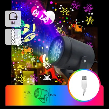Aigostar - LED Vianočný projektor snehových vločiek LED/5W/230V multicolor