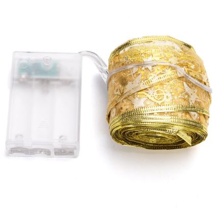 Aigostar - LED vianočný reťaz 100xLED/3xAA 10 m teplá biela zlatá