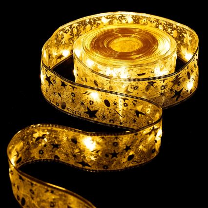 Aigostar - LED vianočný reťaz 50xLED/3xAA 5m teplá biela zlatá