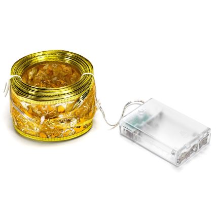 Aigostar - LED vianočný reťaz 50xLED/3xAA 5m teplá biela zlatá