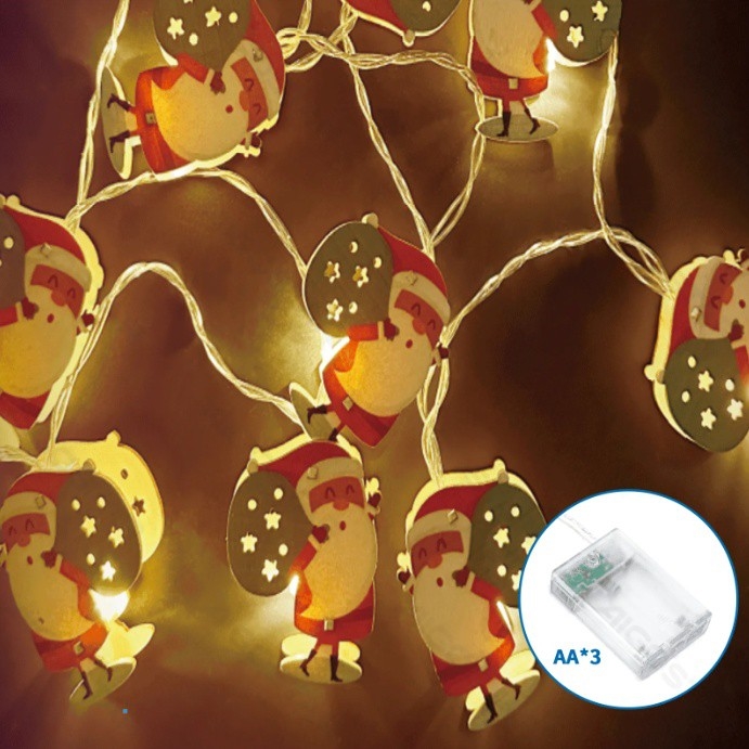 Aigostar - LED vianočný reťazec 20× LED / 3× AA, 3 m, teplá biela, Santa Claus