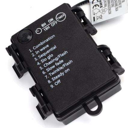 Aigostar -LED Vonkajší  reťaz 150xLED/8 funkcií 3xAA 15,3m IP44 teplá biela