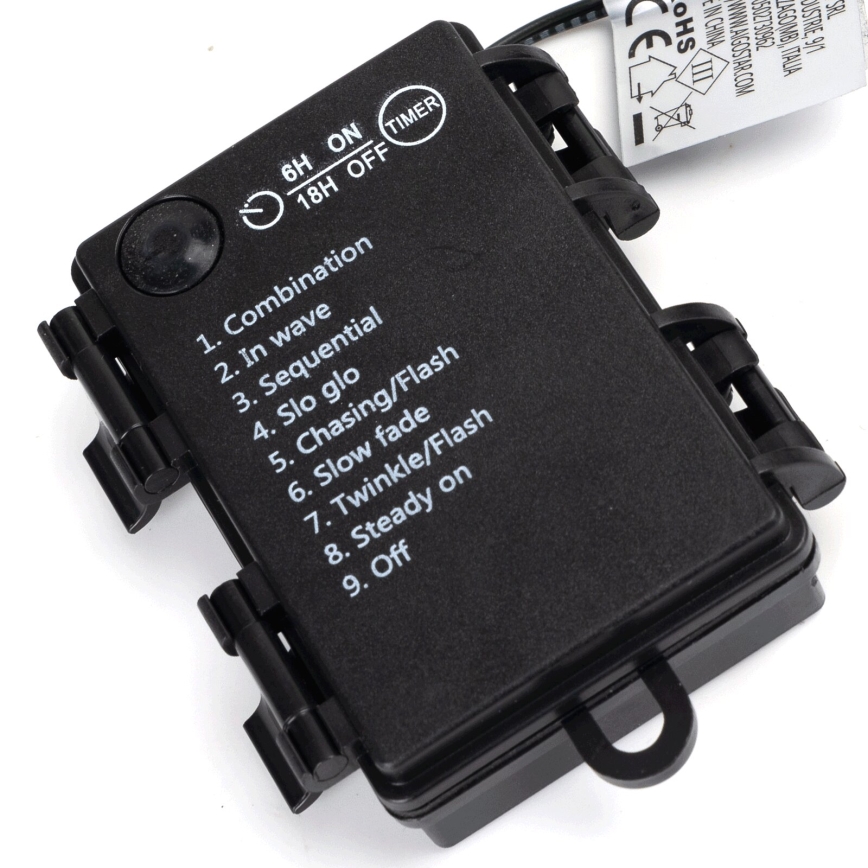 Aigostar -LED Vonkajší  reťaz 150xLED/8 funkcií 3xAA 15,3m IP44 teplá biela