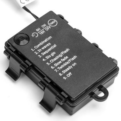 Aigostar - LED vonkajší svetelný reťazec 200×LED / 8 režimov, 3×AA, 10,3 m, IP44, teplá biela