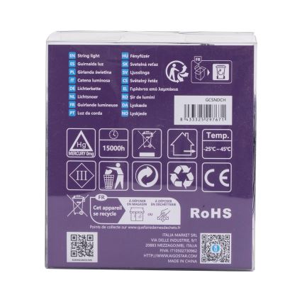 Aigostar - LED vonkajší svetelný reťazec 200×LED / 8 režimov, 3×AA, 10,3 m, IP44, teplá biela