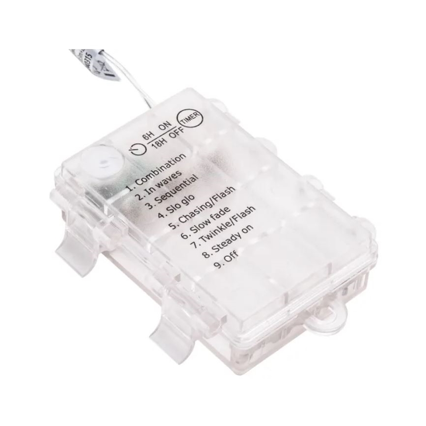 Aigostar - LED vonkajší svetelný reťazec 25xLED/3xAA/8 režimov 2,8 m IP44 viacfarebný