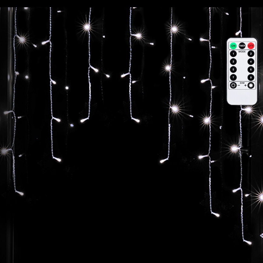 Aigostar - LED vonkajší vianočný reťazec 100xLED/6W/230V/8funkcií 1,5x1m IP44 studená biela + diaľkové ovládanie