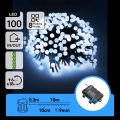 Aigostar - LED Vonkajší vianočný reťaz 100xLED/8 funkcií 3xAA 10,3m IP44 studená biela