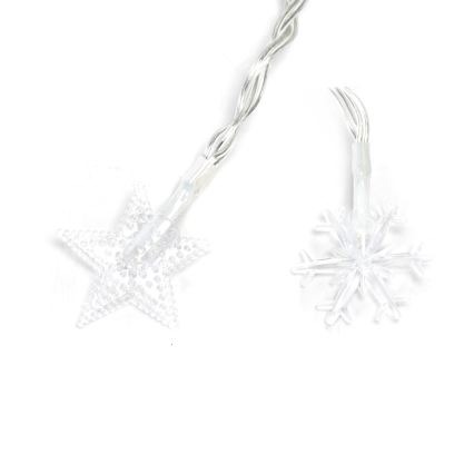 Aigostar - LED vonkajší vianočný svetelný reťazec 100× LED, 8 režimov, napájanie 3× AA, 10 m, IP44, teplá biela, hviezdy