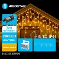 Aigostar - LED Vonkajší vianočný reťaz 200xLED/8 funkcií 13x0,6m IP44 teplá biela