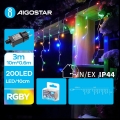 Aigostar - LED vonkajší vianočný reťaz 200xLED/8 funkcií 13x0,6m IP44 viacfarebný