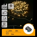 Aigostar - LED vonkajší vianočný reťaz 200xLED/8 funkcií 3xAA 10,3m IP44 teplá biela