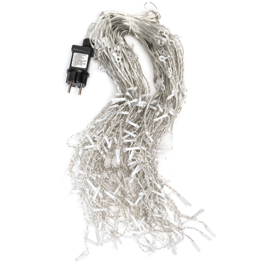 Aigostar - LED Vonkajší vianočný reťazec 300xLED/8 funkcií 15x0,4 m IP44 studená biela