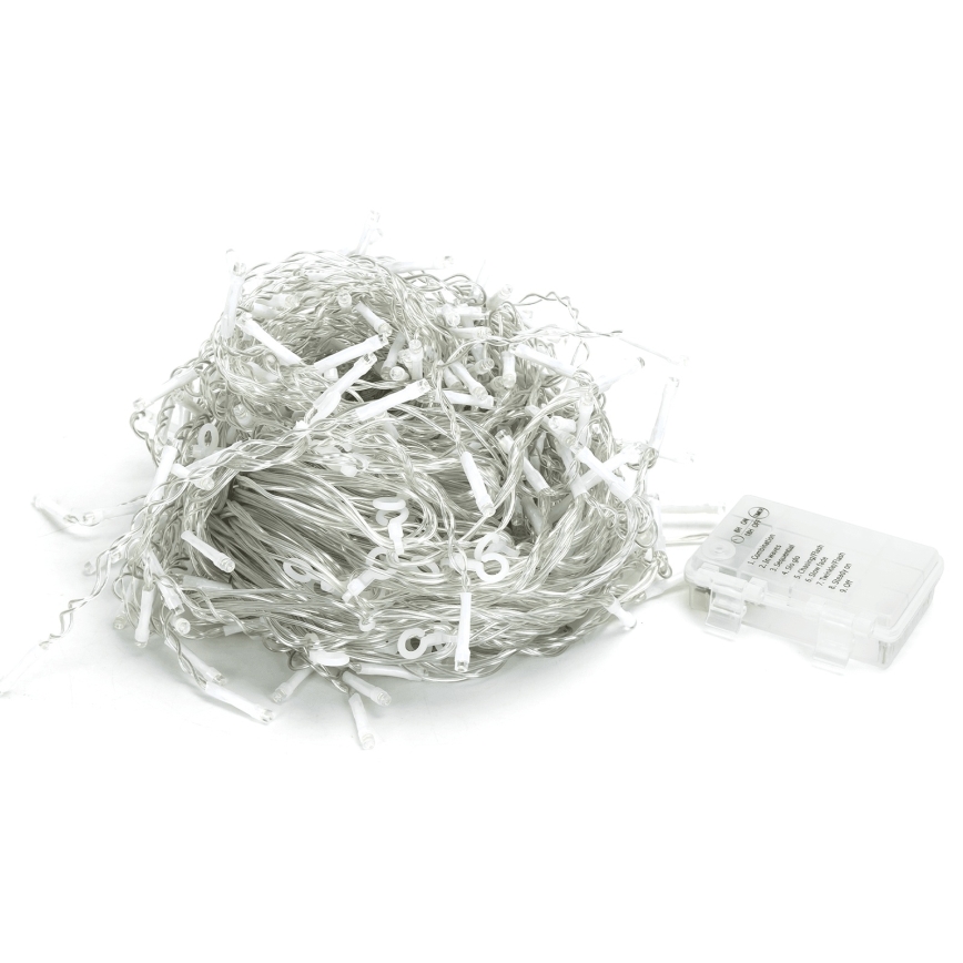 Aigostar - LED vonkajšia vianočná reťaz 300xLED/8 funkcií 3xAA 18x0,6 m IP44 studená biela