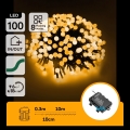 Aigostar - LED Vonkajší vianočný reťazec 100xLED/8 funkcií 3xAA 10,3m IP44 teplá biela