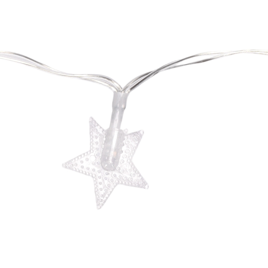 Aigostar - LED vonkajší vianočný reťazec, 100xLED, 8 režimov, napájanie 3xAA, dĺžka 10 m, IP44, studená biela