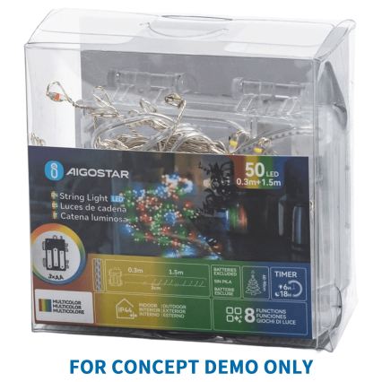 Aigostar - LED Vonkajší vianočný reťazec 2000xLED/8 funkcií 53m IP44 studená biela