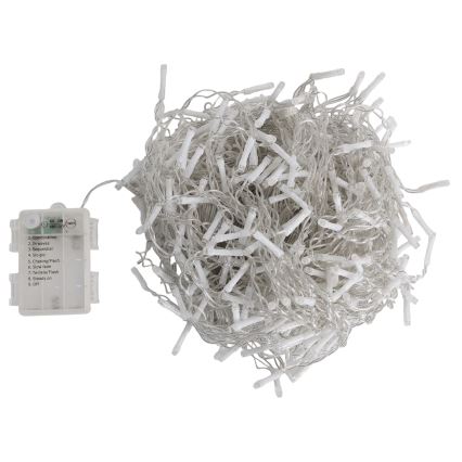 Aigostar - vonkajší LED vianočný reťaz 300xLED/8 funkcií 3xAA 18x0,6 m IP44 teplá biela