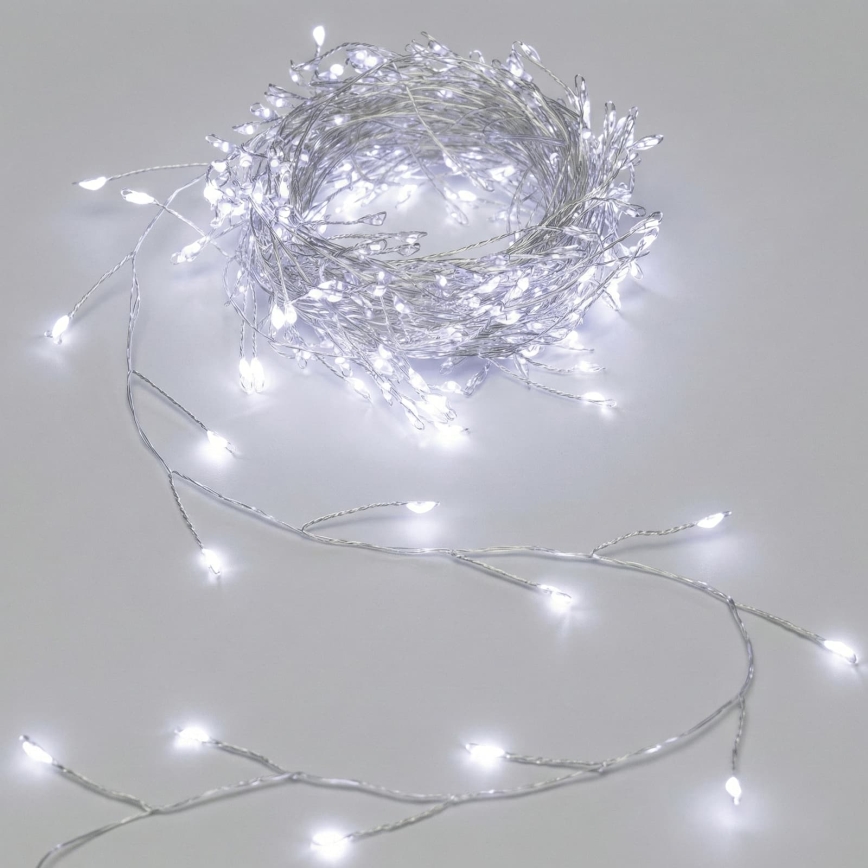 Aigostar - LED Vonkajší vianočný reťaz 50xLED/8 funkcií 3xAA 1,8m IP44 studená biela