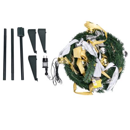 Aigostar - LED Vonkajší vianočný strom 80xLED 1,2m IP44 biela/zlatá studená biela