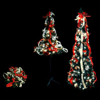 Aigostar - LED vonkajší vianočný strom 80xLED 1,2m IP44 červená studená biela