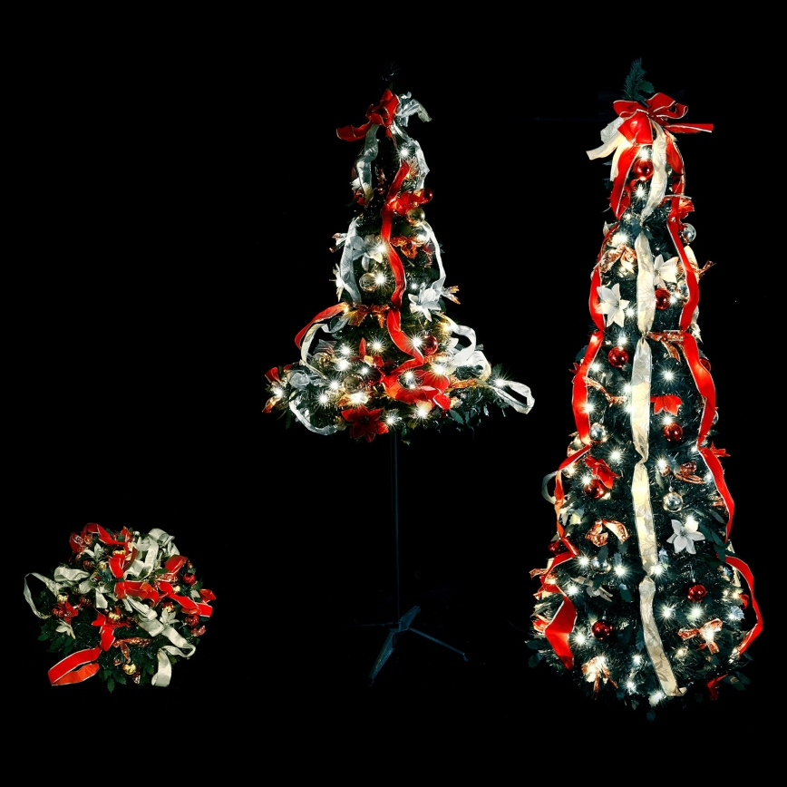 Aigostar - LED vonkajší vianočný strom 80xLED 1,2m IP44 červená studená biela