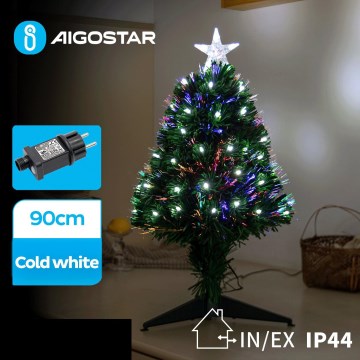 Aigostar - LED Vonkajší vianočný stromček LED/3,6W/230V 90 cm IP44 studená biela