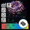 Aigostar -LED Vonkajší vianočný svetelný reťazec 200xLED/8 funkcií 3xAA 10,3m IP44 viacfarebný