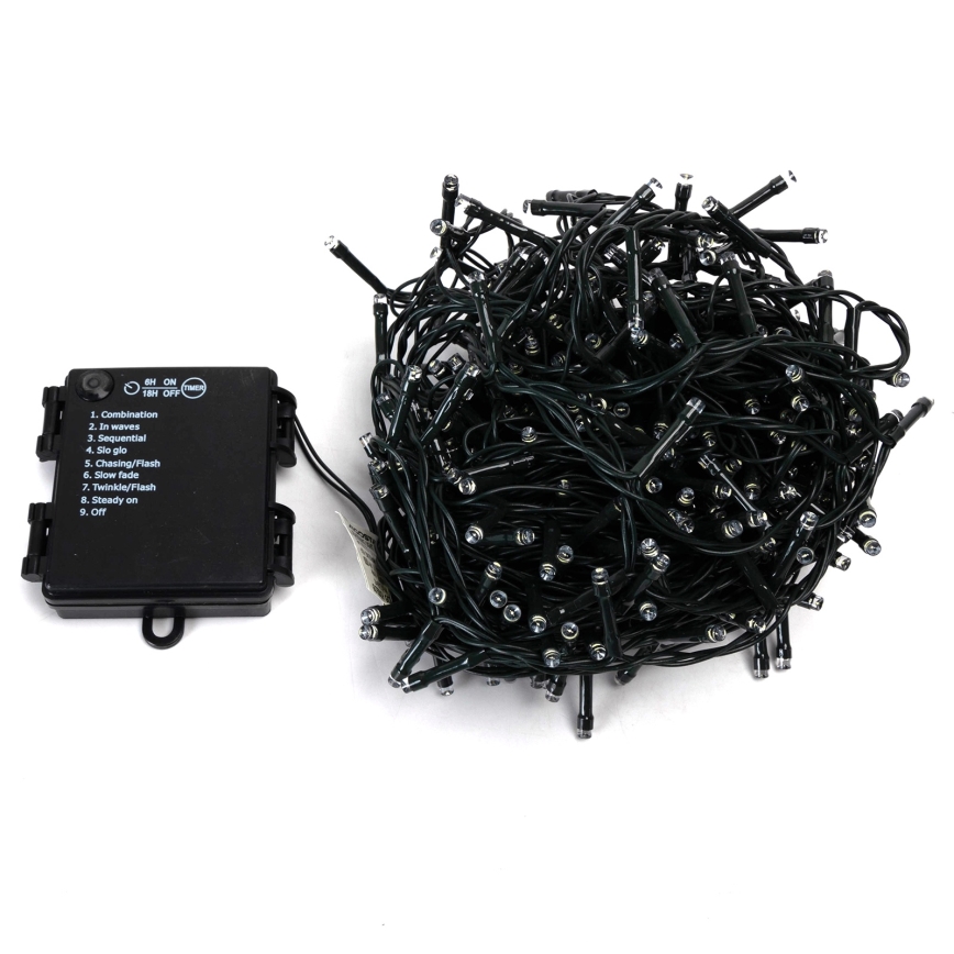 Aigostar - LED Vonkajší vianočný reťaz 400xLED/8 funkcií 4xAA 20,3 m IP44 teplá biela