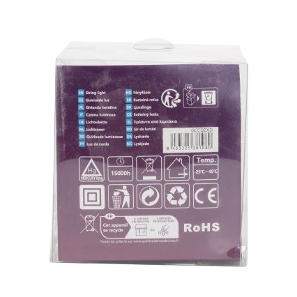 Aigostar - LED vonkajší vianočný svetelný reťazec 50 LED / 8 funkcií 8 m IP44 teplá biela