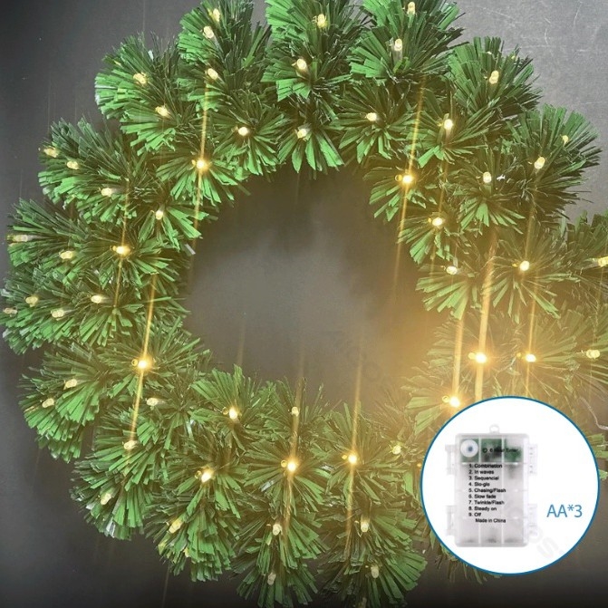 Aigostar - LED vonkajší vianočný veniec 72×LED/3×AA Ø 50 cm IP44 teplá biela