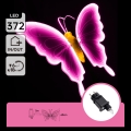 Aigostar - LED Vonkajšia dekorácia 372xLED 60 cm IP44 motýľ/ružová