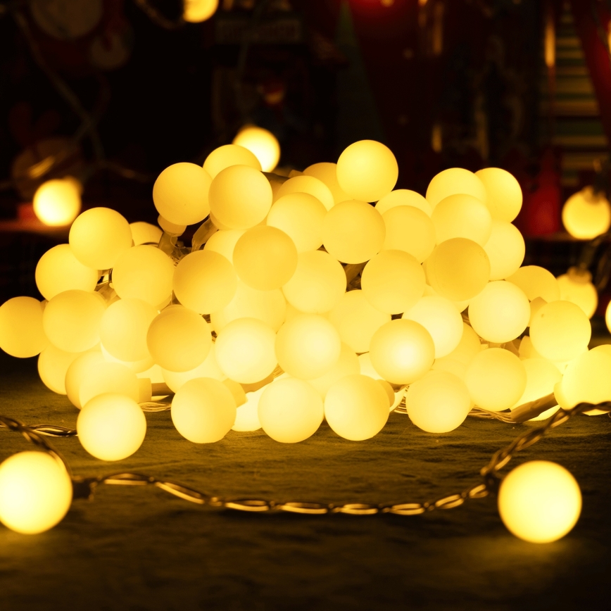 Aigostar - Vonkajšia LED dekoračná svetelná reťaz 50xLED/8 funkcií 5 m IP44 teplá biela