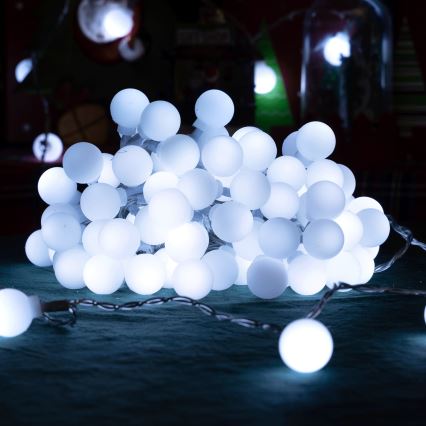 Aigostar - LED vonkajšia dekoratívna reťaz 100xLED/8 funkcií 10m IP44 studená biela