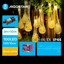 Aigostar - LED Vonkajšia dekoratívna reťaz 100xLED/8 funkcií 13m IP44 teplá biela