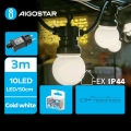 Aigostar - LED Vonkajšia dekoratívna reťaz 10xLED/3m IP44 studená biela