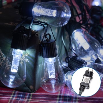 Aigostar - LED vonkajšia dekoratívna svetelná reťaz 10xLED/8m IP44 studená biela