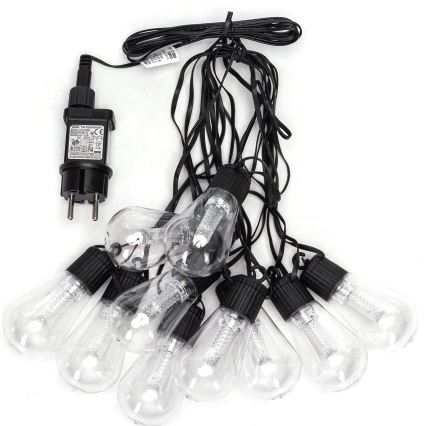 Aigostar - LED vonkajšia dekoratívna svetelná reťaz 10xLED/8m IP44 studená biela