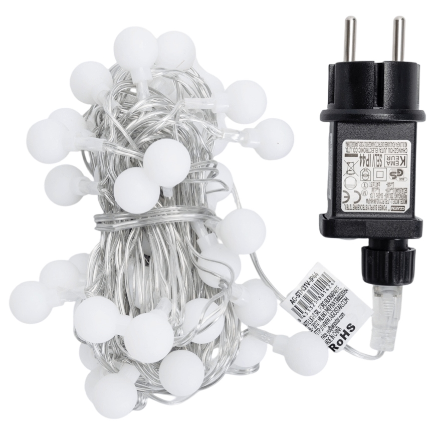Aigostar - LED vonkajší dekoratívny reťazec 50× LED / 8 funkcií, 5 m, IP44, teplá biela