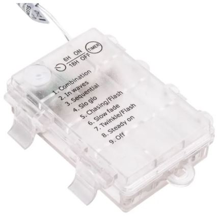 Aigostar - LED Vonkajšia svetelná reťaz 25xLED/3xAA/8 funkcií 2,8 m IP44 teplá biela