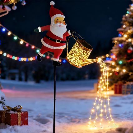 Aigostar - LED Vonkajšia vianočná dekorácia 120xLED/3xAA/8 funkcií 80 cm IP44 Santa/teplá biela