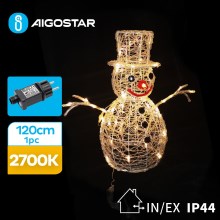 Aigostar - LED Vonkajšia vianočná dekorácia 3,6W/31/230V 2700K 120 cm IP44 snehuliak