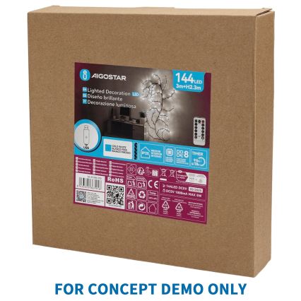 Aigostar - LED vonkajšia vianočná dekorácia 540xLED/6W/230V IP44 teplá biela 45cm hviezda