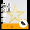 Aigostar - LED vonkajšia vianočná dekorácia 540xLED/6W/230V IP44 teplá biela 45cm hviezda