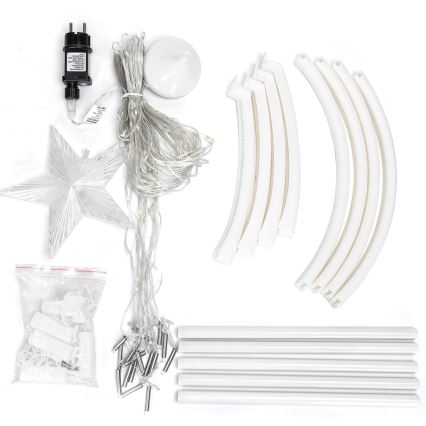 Aigostar - LED Vonkajšia vianočná dekorácia LED/3,6W/230V 180 cm IP44 studená biela