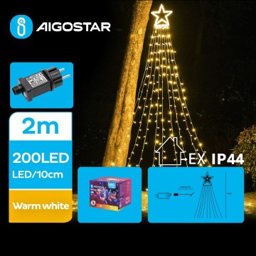 Aigostar - LED Vonkajšia vianočná dekorácia LED/3,6W/230V 2m IP44 teplá biela