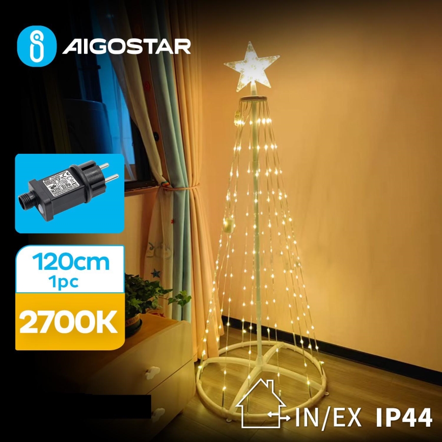 Aigostar - LED Vonkajšia vianočná dekorácia LED/3,6W/31/230V 2700K 120 cm IP44